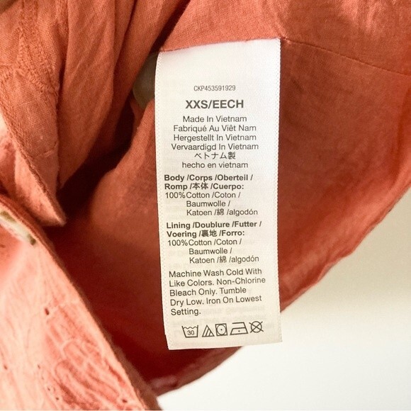 Madewell Eyelet Button-Front Midi Dress XXS‎ - Picture 6 of 7